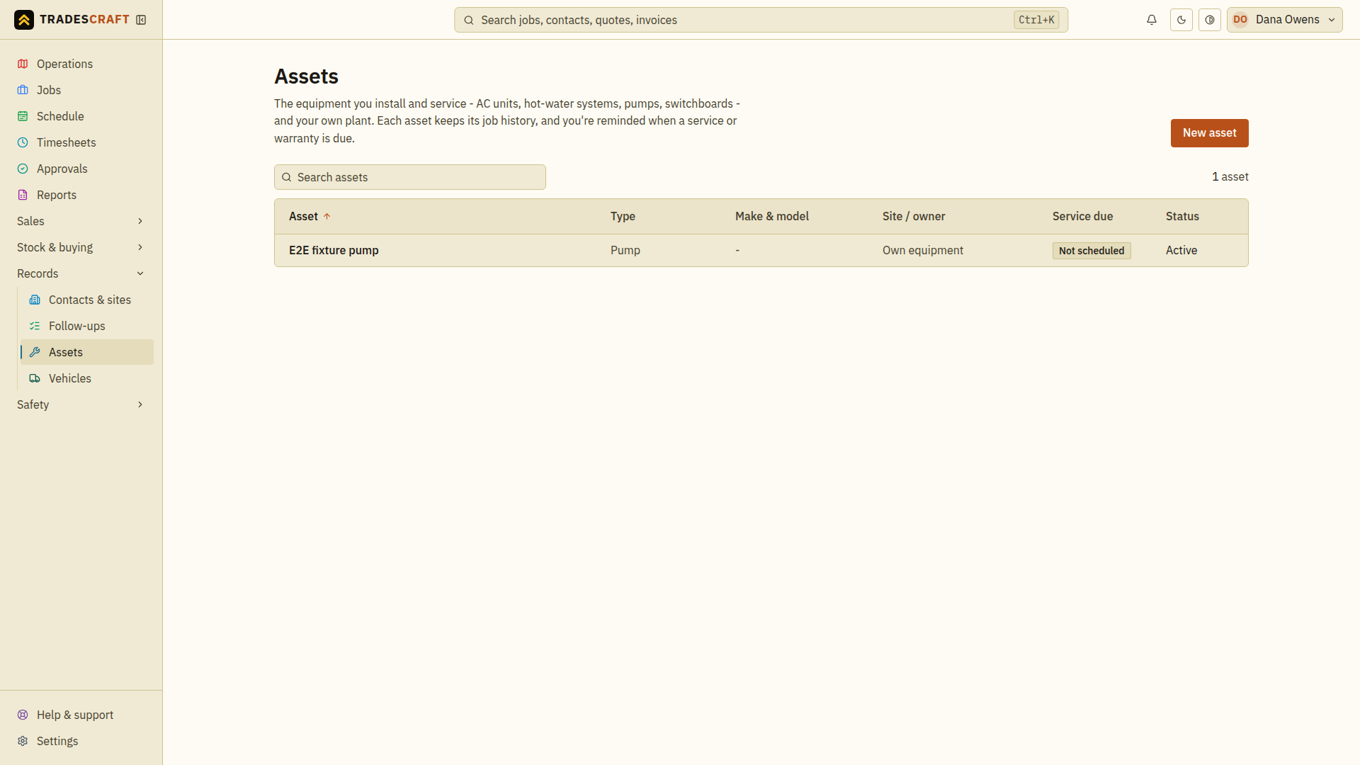 The assets register