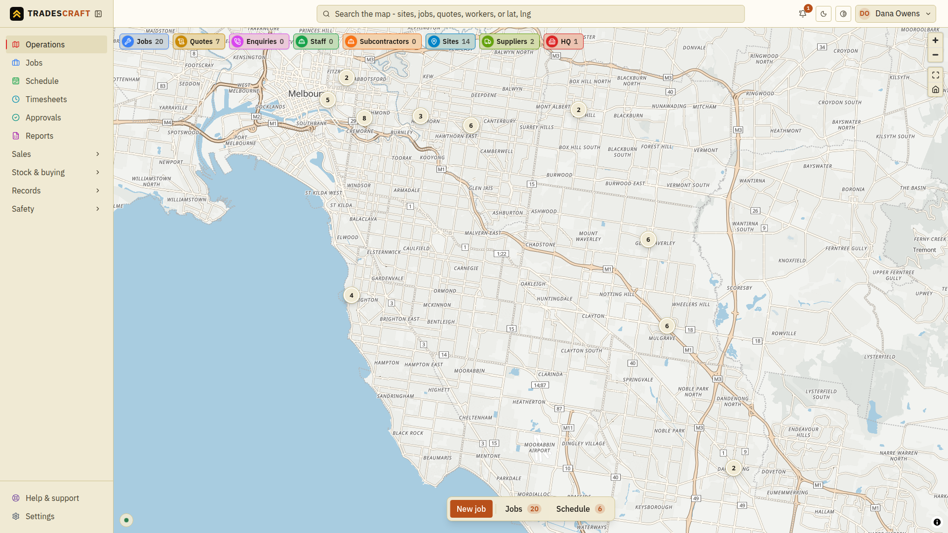 The Operations map once you're up and running