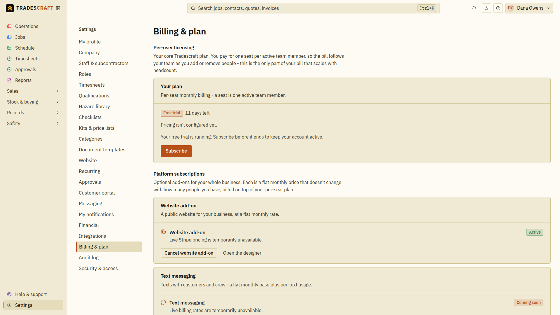 Billing & plan