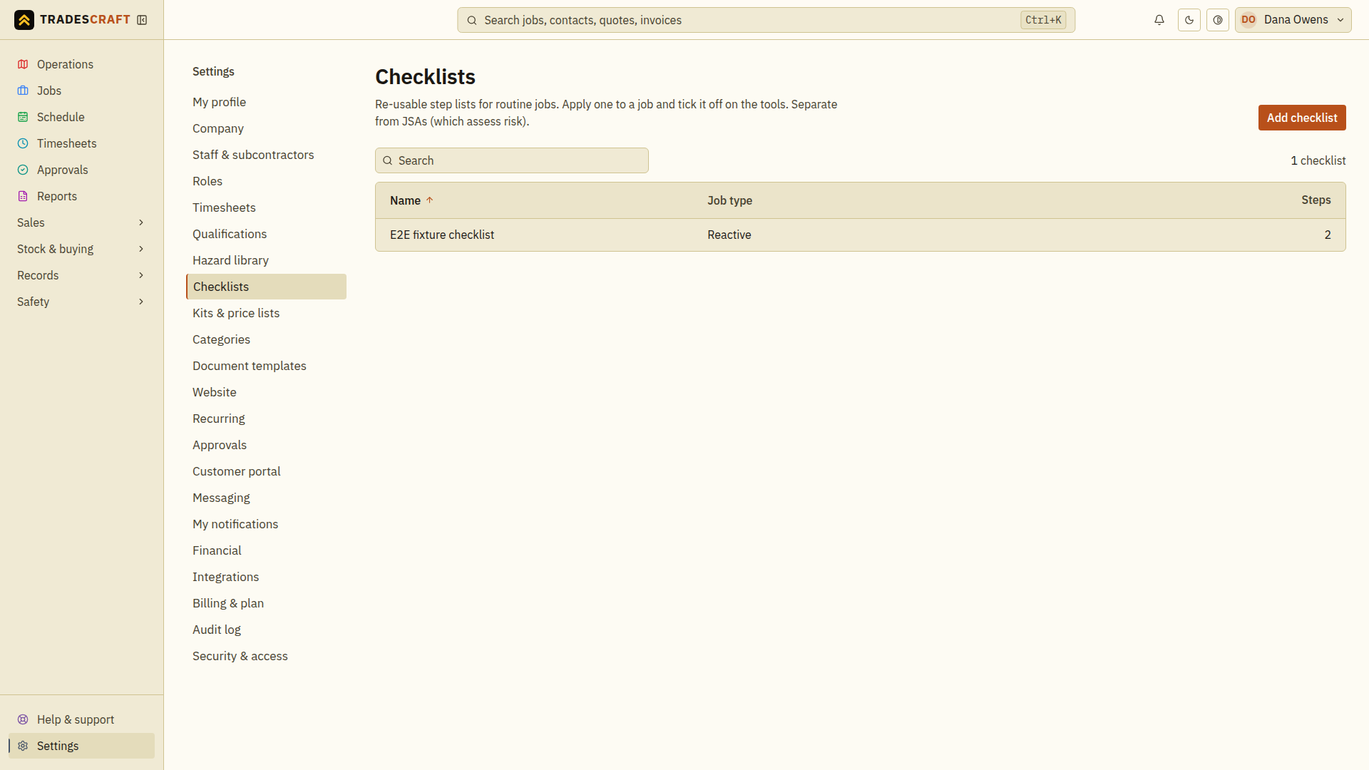 Checklists