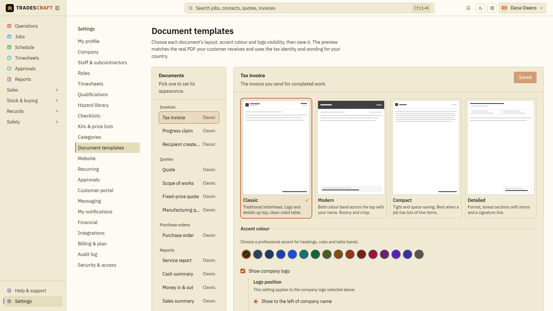 Document templates