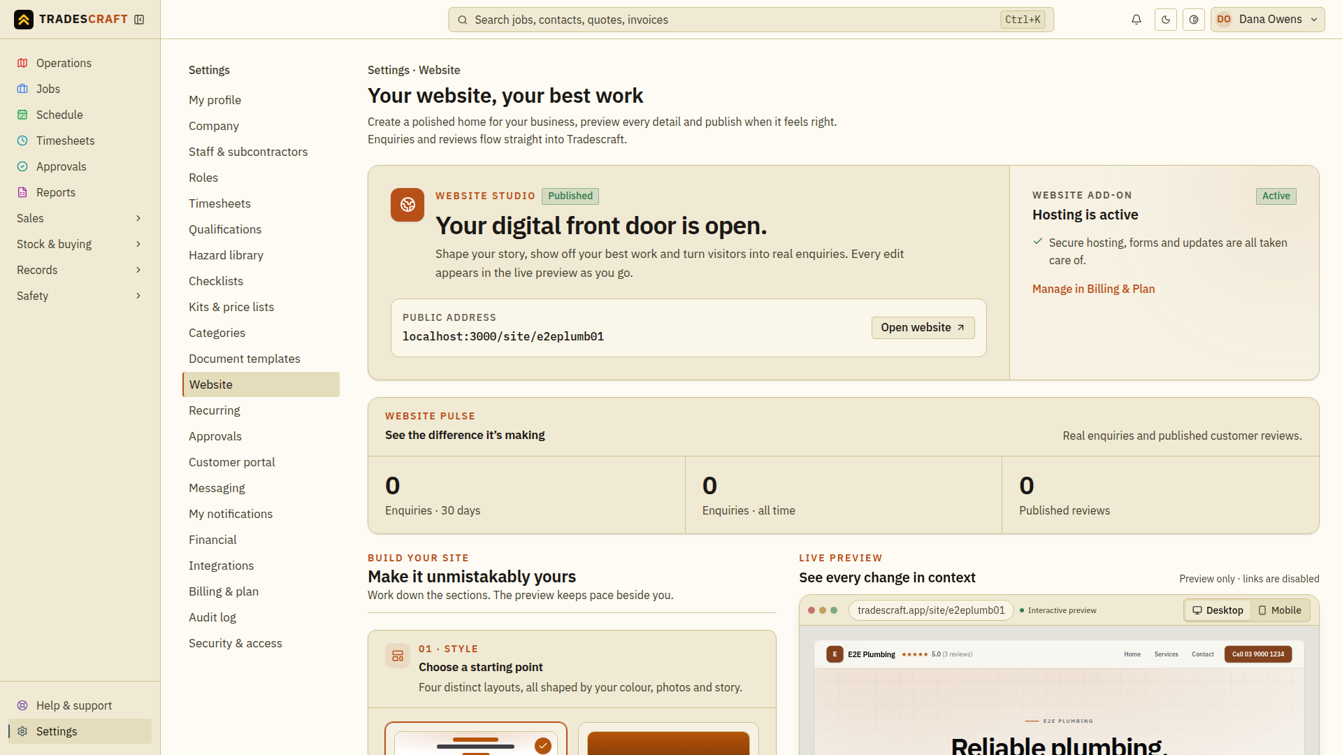 The website designer